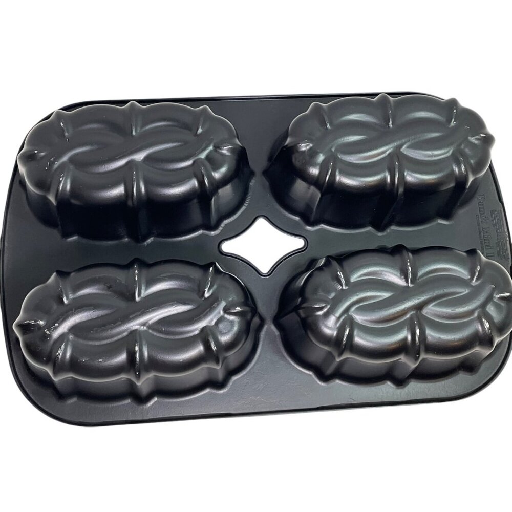 Nordic Ware Bundt Mini Loaf Pan With 4 Cavities for Decorative Baking